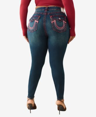 Plus Size Jennie Mid Rise Lurex Super T Flap Jeans