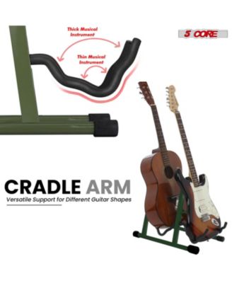 Double Guitar Stand Floor Adjustable A Frame Folding Acoustic Electric Guitars Holder Stands GSS 2N1 PGR