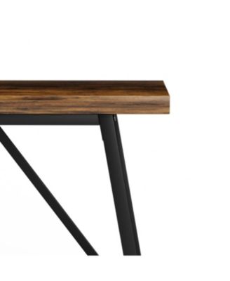 Streamdale 70.9" Extra Long Sofa Table with 2-Tier Storage Shelves, Rustic Brown/Black