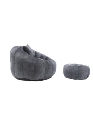Modern Bean Bag Chair with Ottoman for Adults