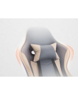 Gaming Chair with Footrest and Massage Lumbar Support