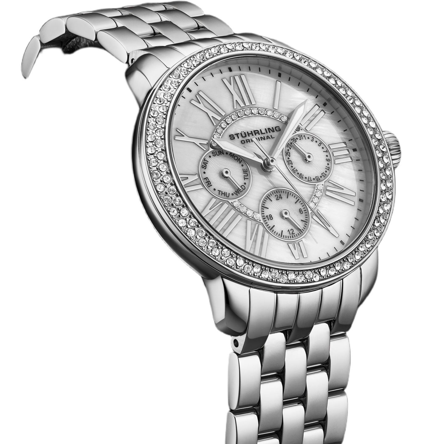 Женские часы Stuhrling Sonata 38mm Quartz Multifunction Watch, цвет: Серебряный — фото 3
