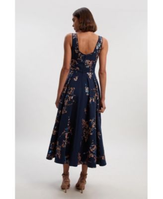 Women's Satin Sequin Prom Dress