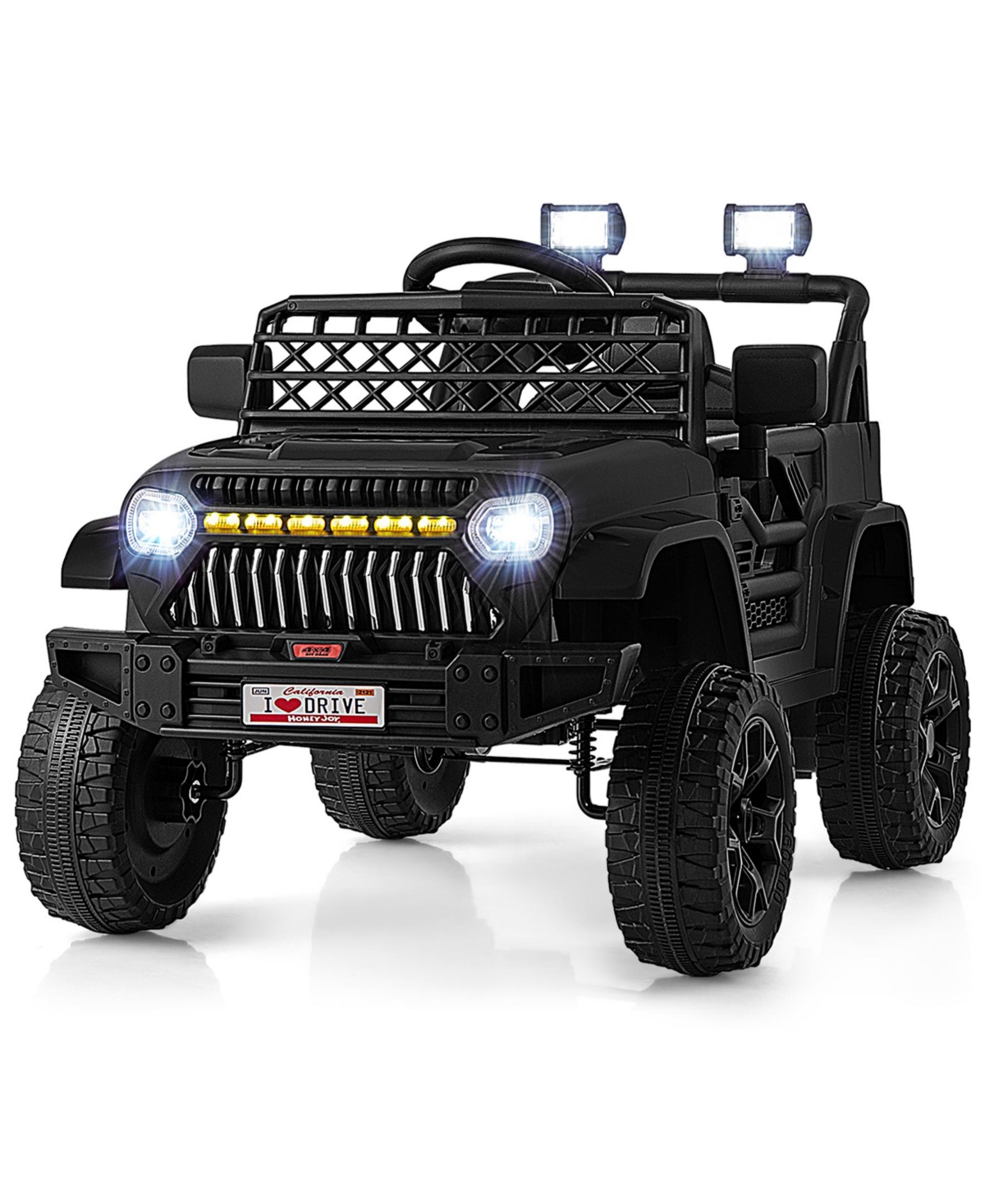 Sugift 12V Kids Ride on Truck Car with Parental Remote and Music Player-Black