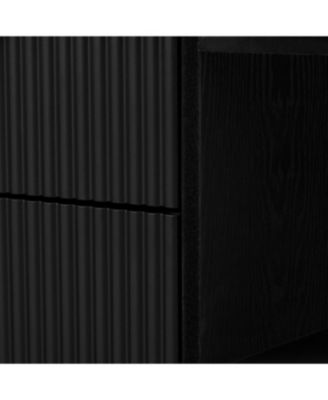 55.1" Modern Storage Cabinet - 2 Doors, 2 Drawers, Stripe MDF Sideboard