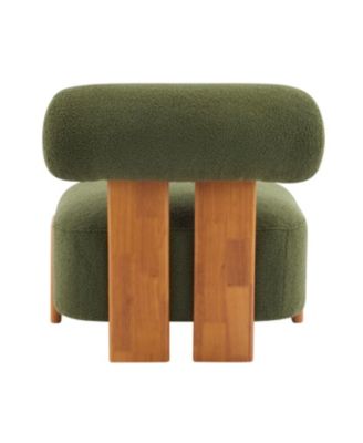 Modern Boucle Lounge Chair with Solid Wood Frame