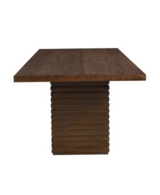 Walnut Finish Industrial Dining Table Seats 6-10