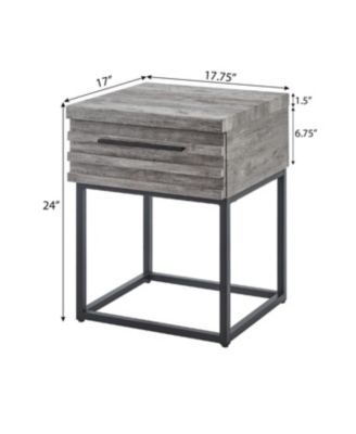 Astral 3-Piece Bedroom Set: Tufted Wingback Bed & Two Gray Nightstands