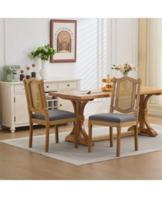 Solid Wood Rattan Back Dining Chair