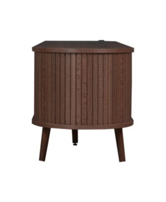 70" Mid Century Modern TV Stand with Tambour Doors & Drawers