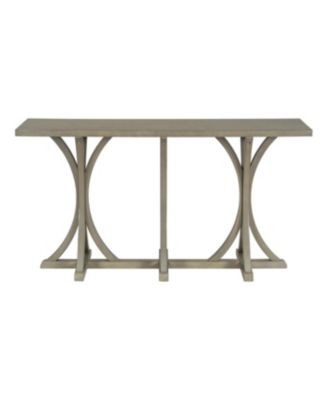 Wooden Console Table with Oak Veneer Top - Farmhouse Entryway Table