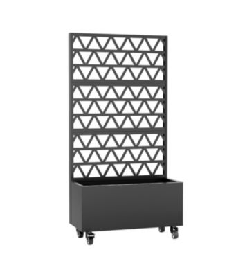 Streamdale Metal Planter Box with Trellis - 72"x36"x16" Raised Garden Bed for Climbing Plants