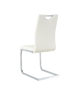  Modern Glass Dining Table Set with 4 White Chairs (Set of 5)