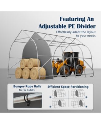 Portable Instant Garage 13x20 FT, Enclosed Carport with Cover & Steel Frame, Roll-Up Door
