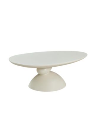  Lucky Stone Oval Coffee Table, Modern Minimalist Fiberglass Center Table