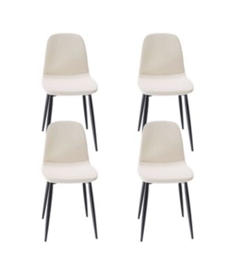 Modern Knit Fabric Dining Chairs with Iron Legs