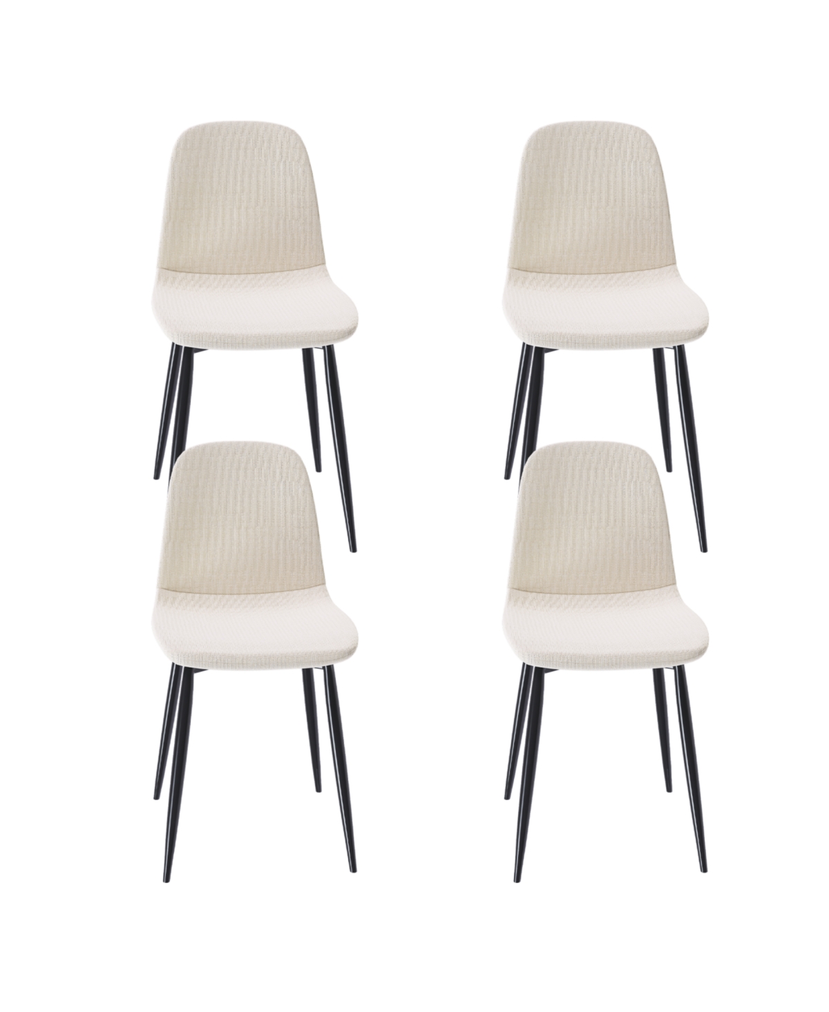 Streamdale Furniture Modern Knit Fabric Dining Chairs with Iron Legs