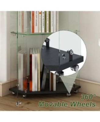  Premium 5-Tier Diamond Glass Display Case with 5 LED Modes