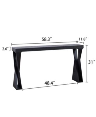 Modern Console Table Narrow Entryway Sofa Table with Crossed Legs