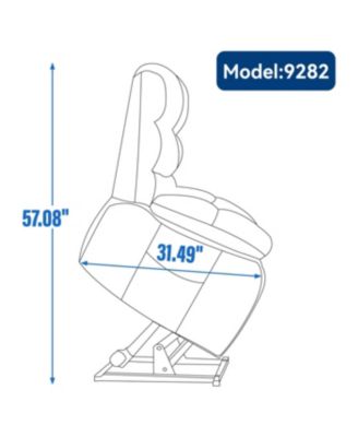 Lift Recliner Chair Heat Massage Dual Motor Infinite Position Grey