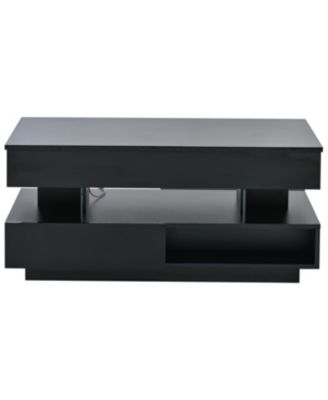  Lift Top Coffee Table with Hidden Storage & LED Lights