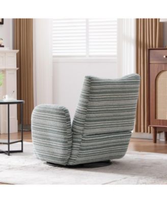 Modern Style Swivel Leisure Chair with Striped Armrest