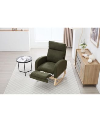 Teddy Fabric Leisure Rocking Chair with Footstool