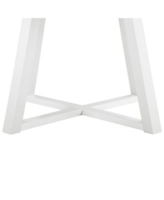 Streamdale Edo White Wood 5-Piece Dining Set, Trestle Dining Table with 4 Windsor Chairs