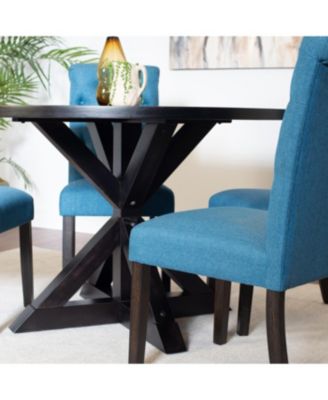 Streamdale 5-piece Dining Set, Cross-Buck Dining Table with 4 Stylish Chairs