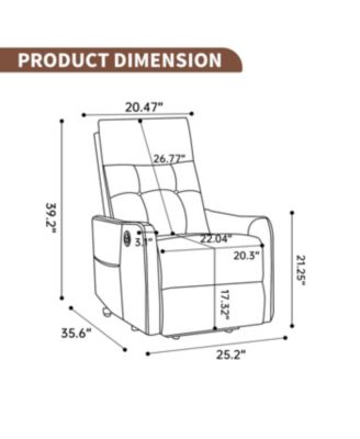  Brown PU Power Lift Recliner with Massage, Heat & USB for Elderly