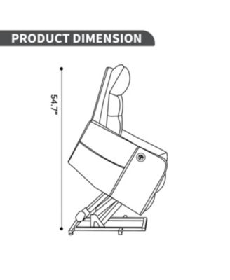  Black Chenille Power Lift Recliner Chair with Massage & Heat for Elderly