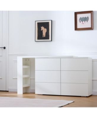 Streamdale Six drawers, removable desktop, three storage compartments, white table