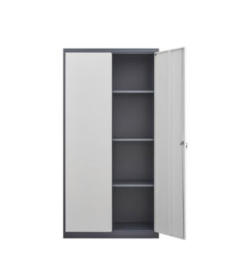 Metal Large-Capacity Wardrobe with Hanging Rod and Compartments