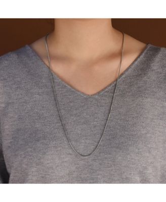 Set of 2 Strong Silver Tone Stainless Steel Snake Chain Necklace 24 & 30 Inch