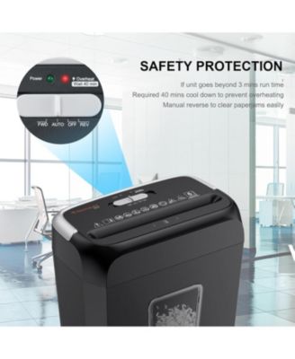 6-Sheet Crosscut Shredder for Home Office - Shreds Paper, Credit Cards, Mail, Staples, Clips - 3.4 Gal Bin with Handle