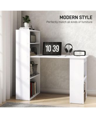 47" Home Office Computer Desk with 6-Tier Shelves,