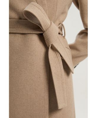 Women's Wool Notch Neck Tailored Maxi Coat