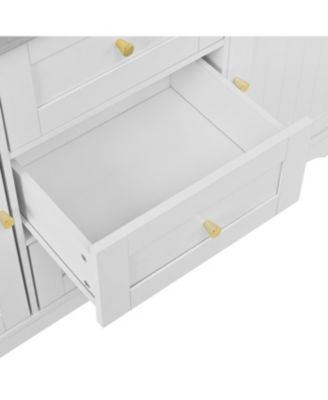 Streamdale Multifunctional Extendable Kitchen Island Cart with Outlet & Wheels