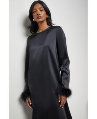 Women's Feather Swing Midi Dress