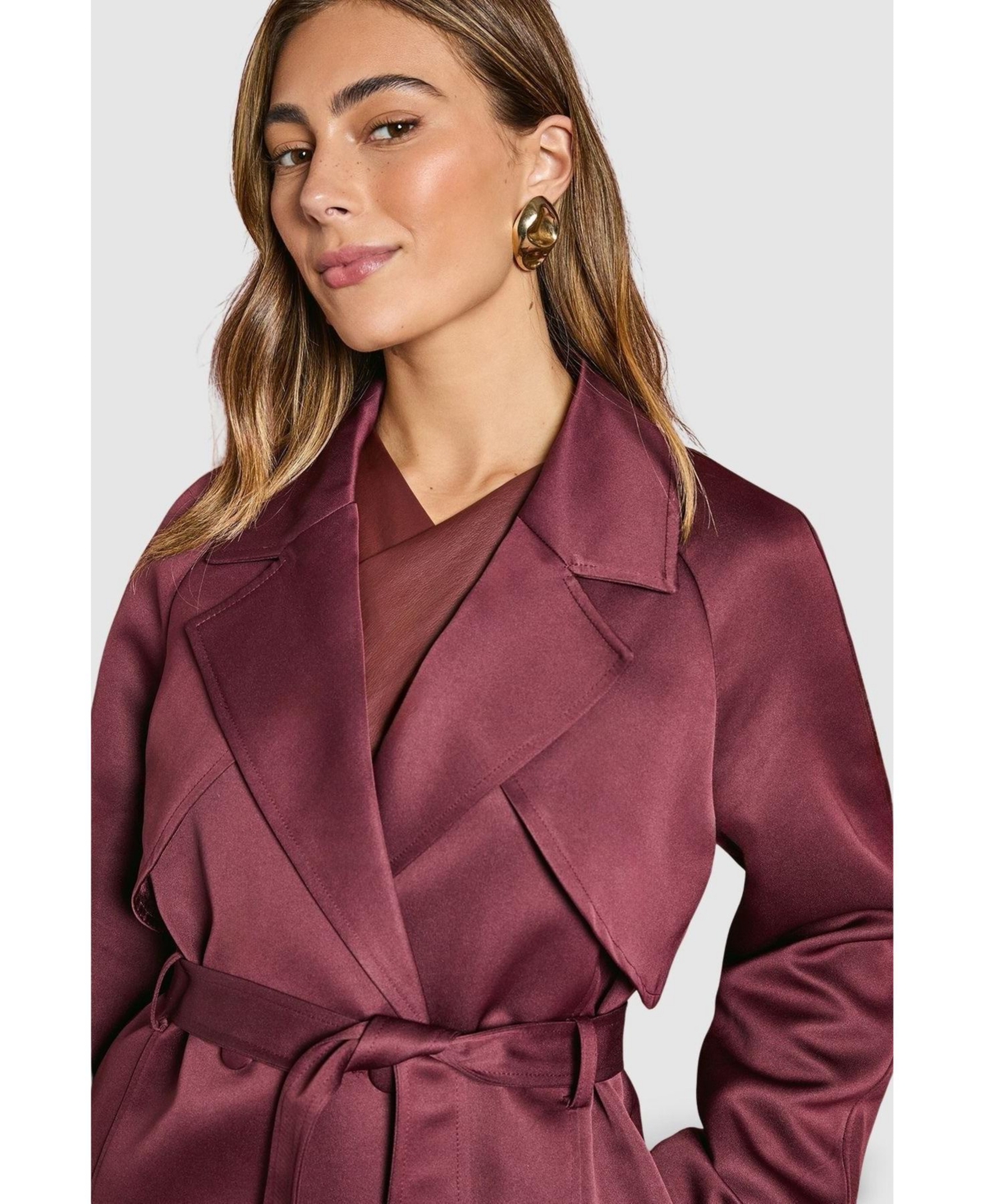 Coast Women's Satin Occasion Belted Trench Coat