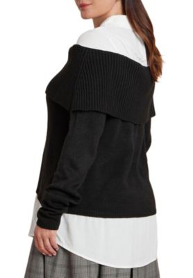 Women's Off The Shoulder Twofer Sweater