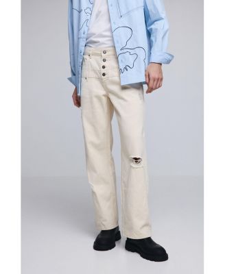 Men's Double-waist ripped pants
