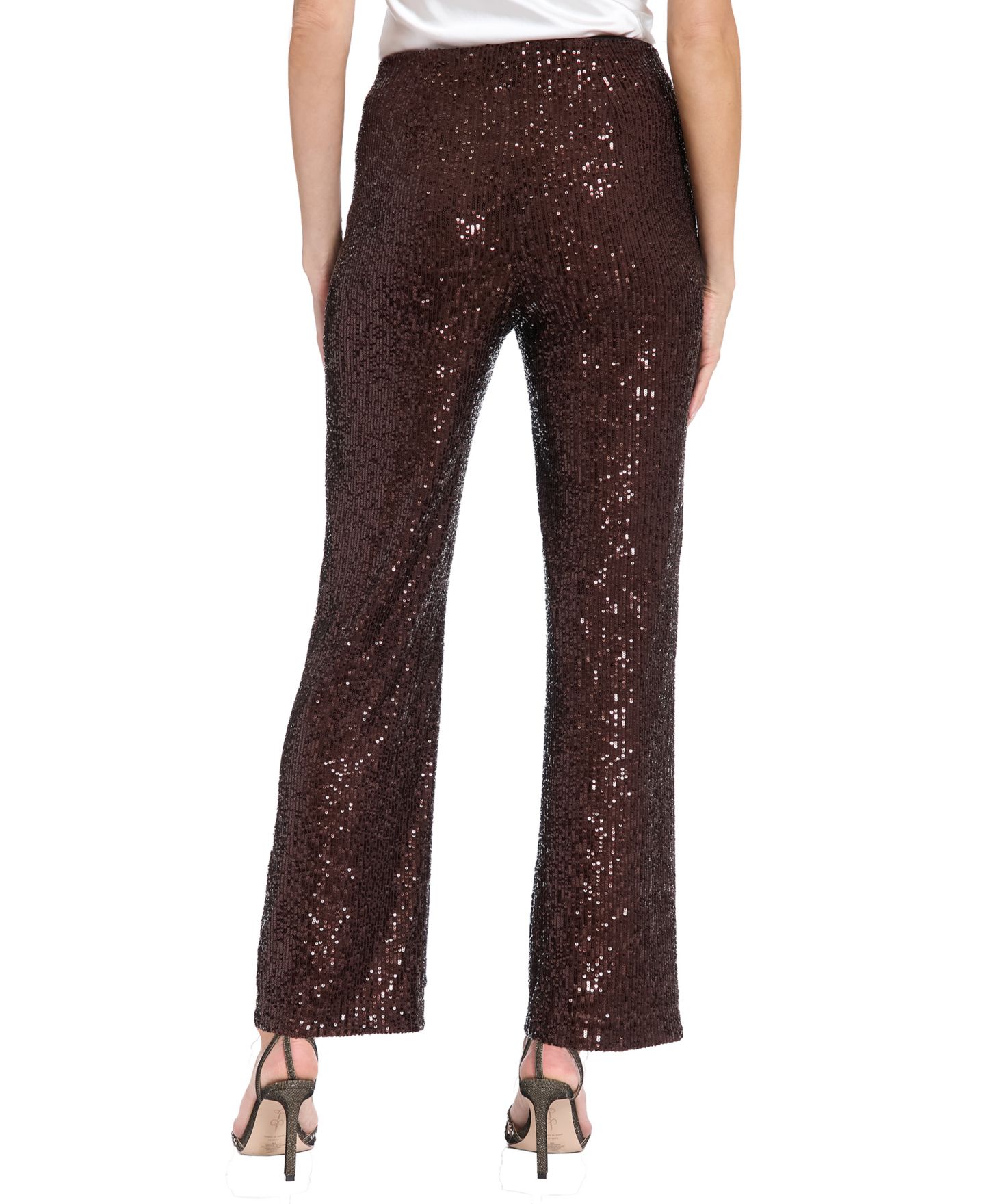 Женские брюки Muse Elastic Waist Pull On Sequin, цвет: Шоколадный — фото 3