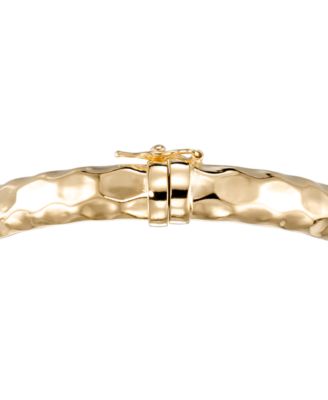 Hammered Textured Figure Bracelet in 14k Yellow Gold Over Sterling Silver