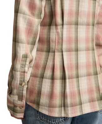 Women's Plaid Button-Down Shirt