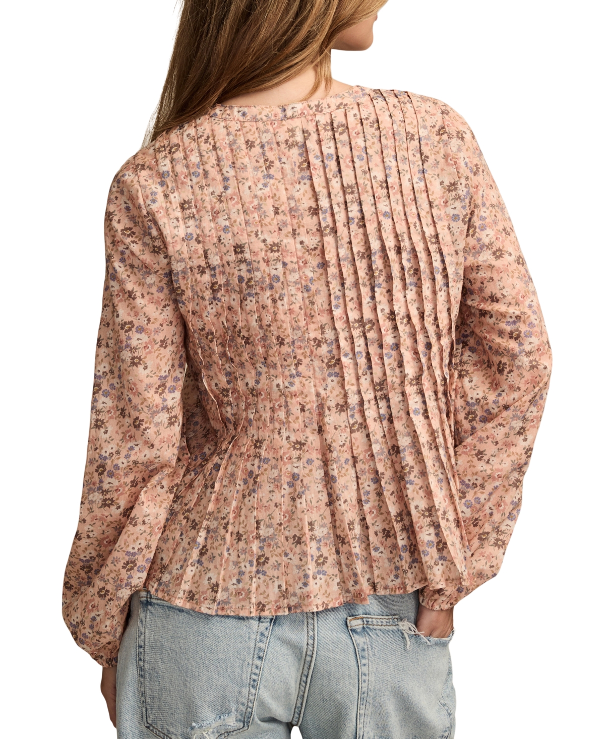 Lucky Brand Women's Pintuck Long-Sleeve Top