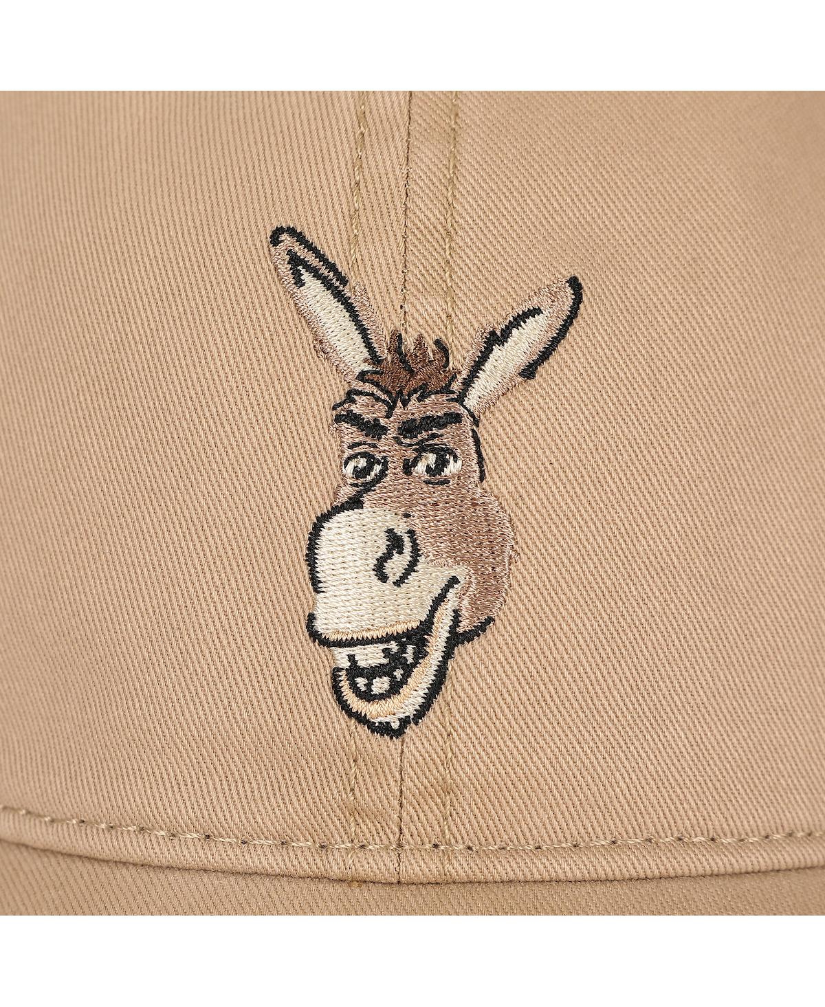 Shrek Men's Embroidered Donkey Face Tan Unstructured Baseball Cap