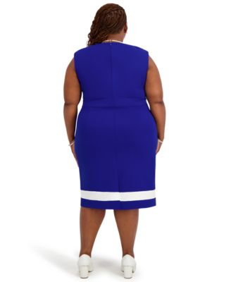 Seam Women's Crewneck Stripe Detail Sheath Dress