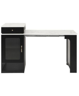 59.5" Extendable Kitchen Island with Dining Table & Storage