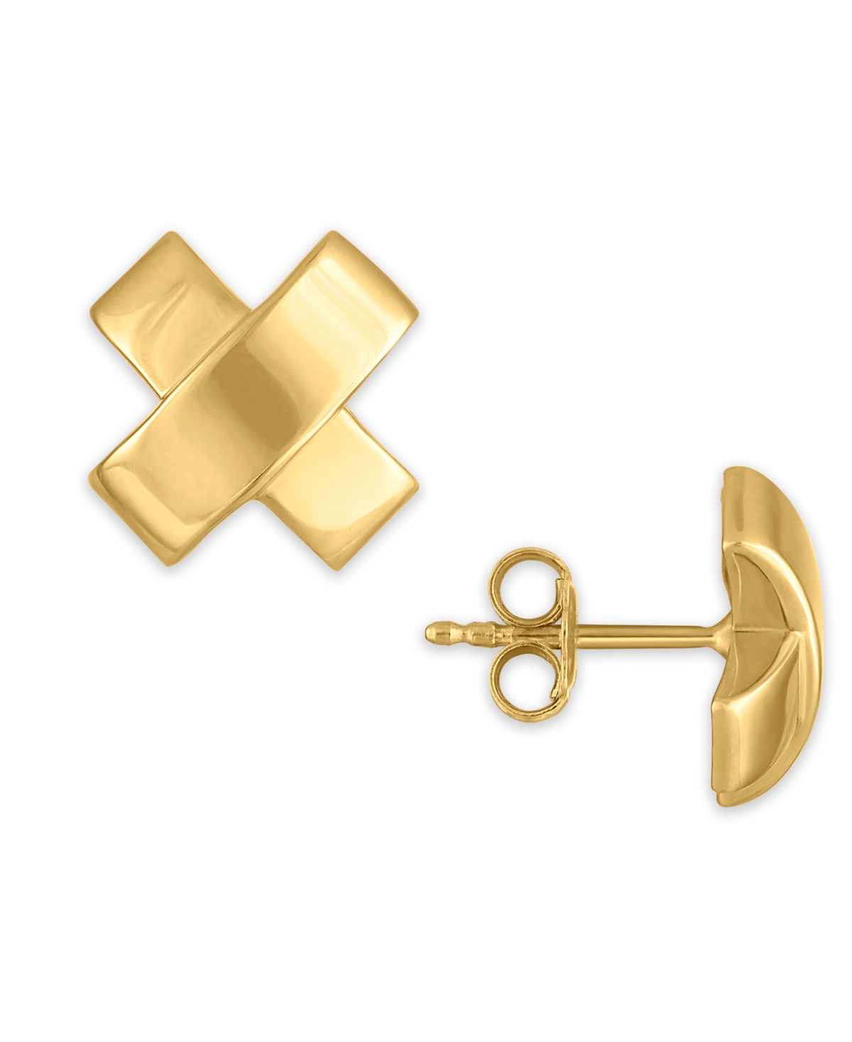 Macy's Polished "X" Stud Earrings in 10k Gold